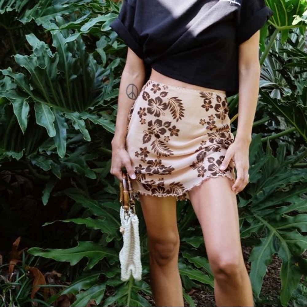 Urban Outfitters Stella Printed Mesh Skirt